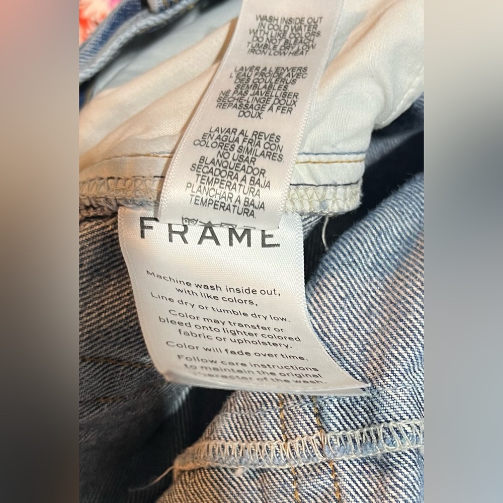 FRAME‎ Rigid Re-Release Skinny Crop Zipper Front Distressed Jeans Size 29 - Picture 8 of 9